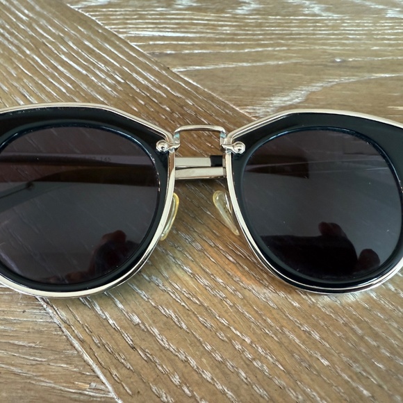 Karen Walker Bounty Black Gold 47mm Frame Sunglasses 1701424 MSRP $280 - Picture 6 of 9